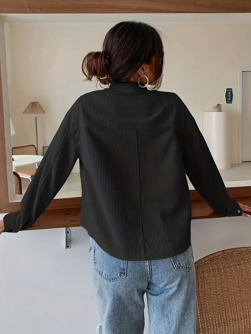Veste en velours à manches longues Emilia avec boutons et poches – Intemporel et élégant