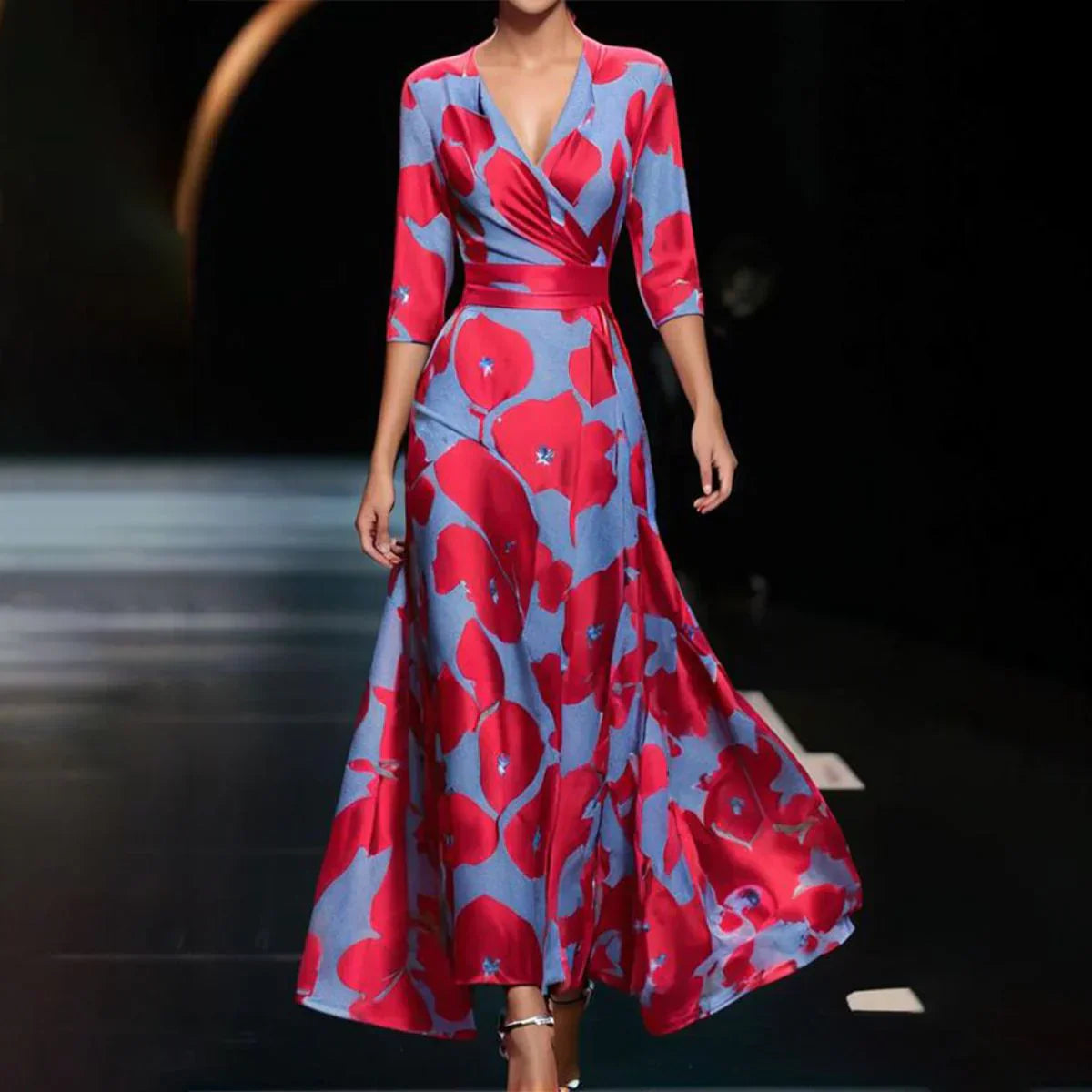Sofie – Élégante et Légère Robe Maxig en Manche Courte