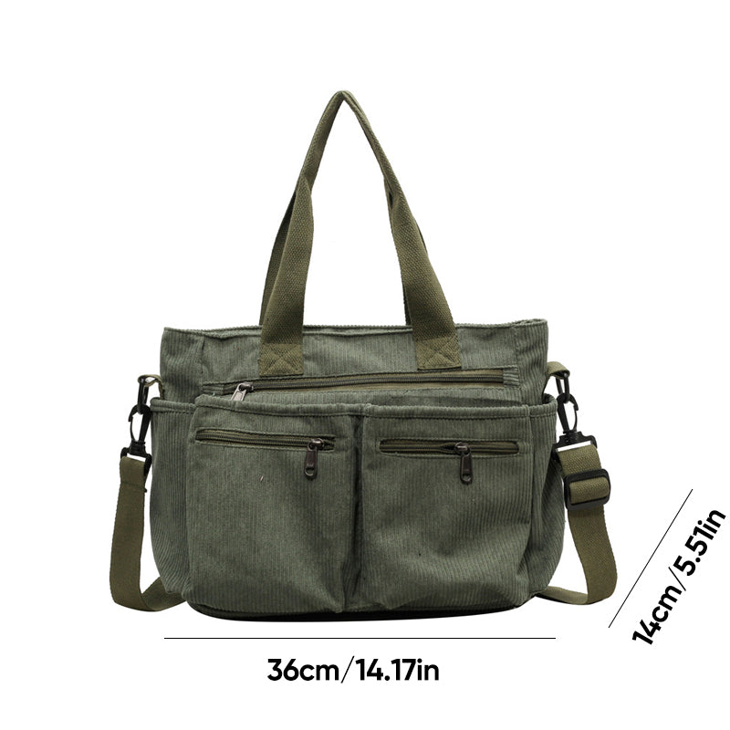 Vanza | Sac en velours côtelé de couleur unie
