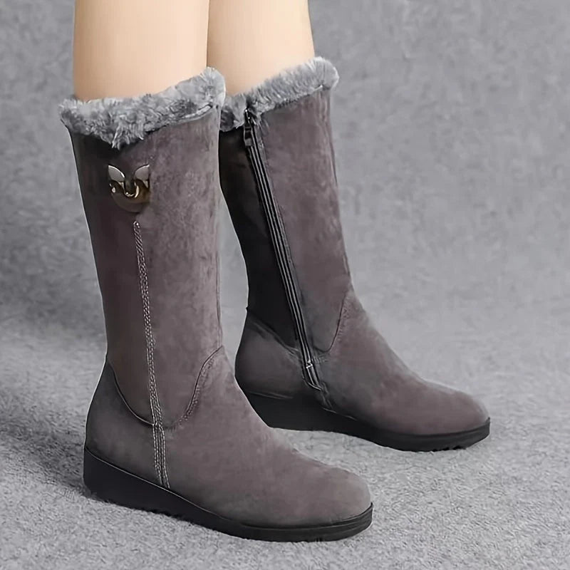 Bottes Kelly à fermeture éclair au milieu du mollet