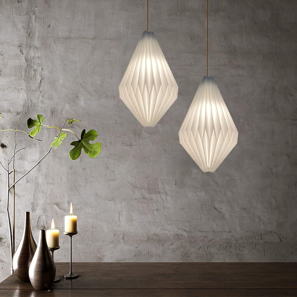 OrigamiGlow – Suspension Sculpturale avec Hauteur Réglable