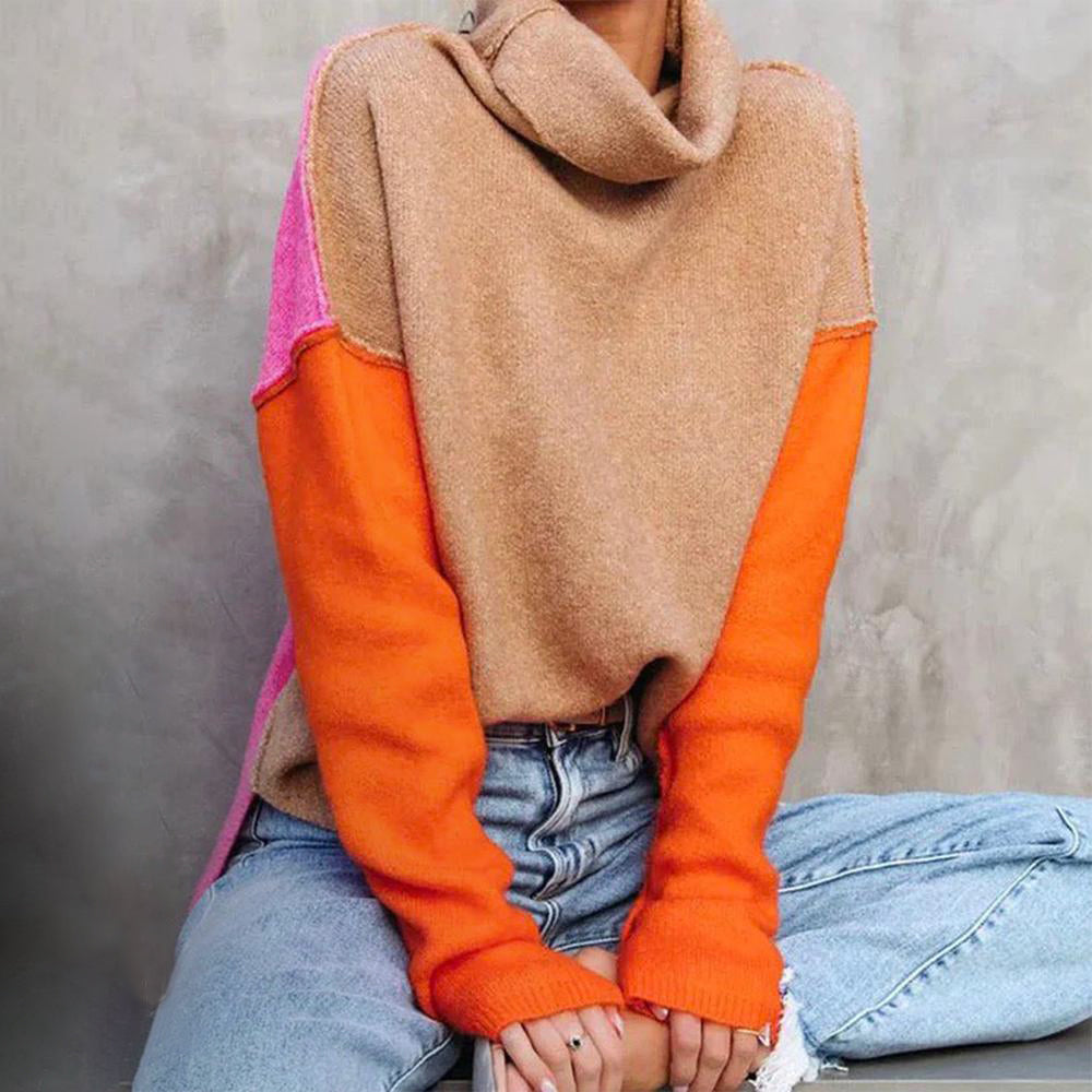 Tendance d'Automne® - Pull en tricot avec bloc de couleur