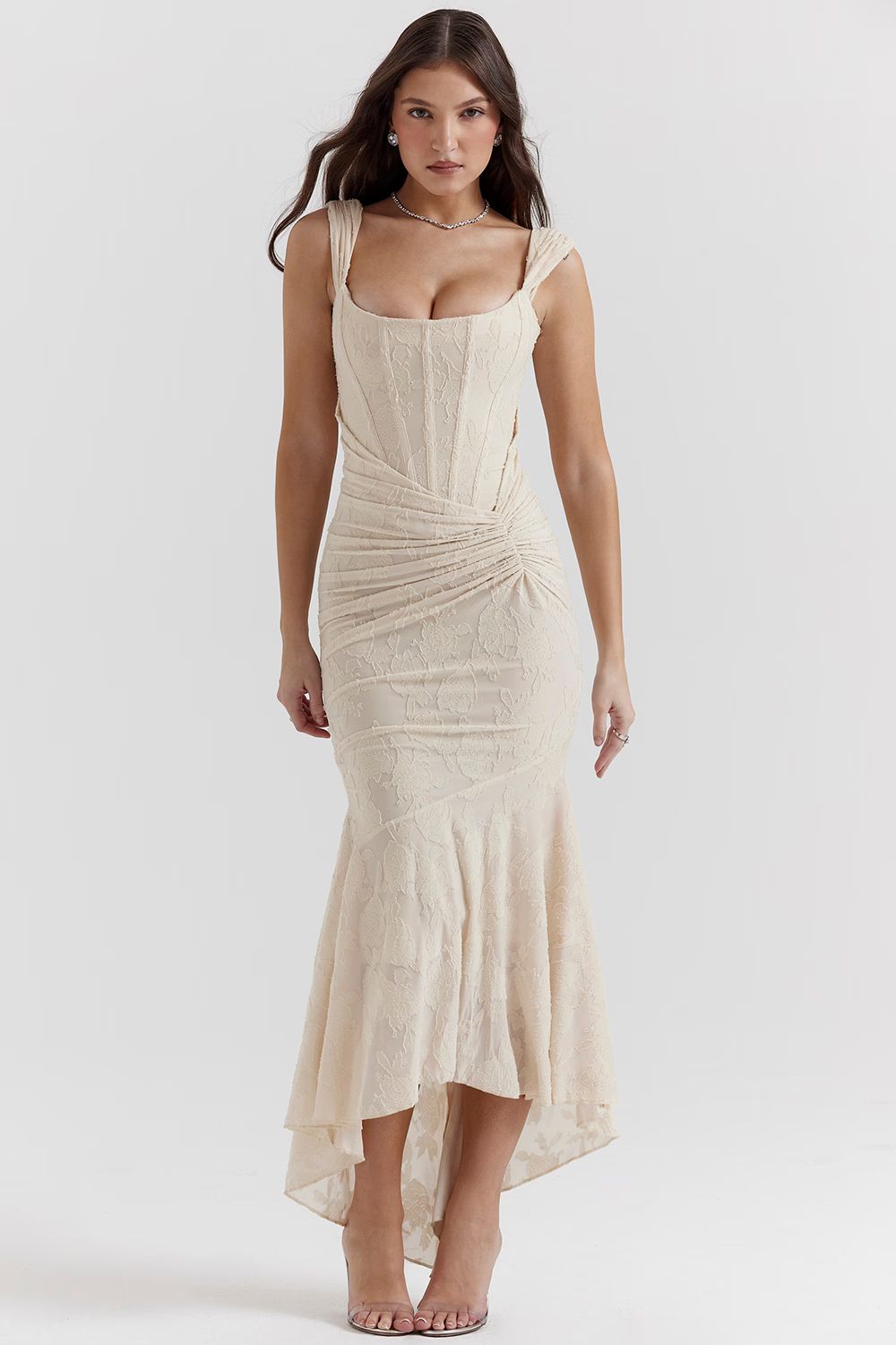 Celeste - Robe maxi avec décolleté en V profond