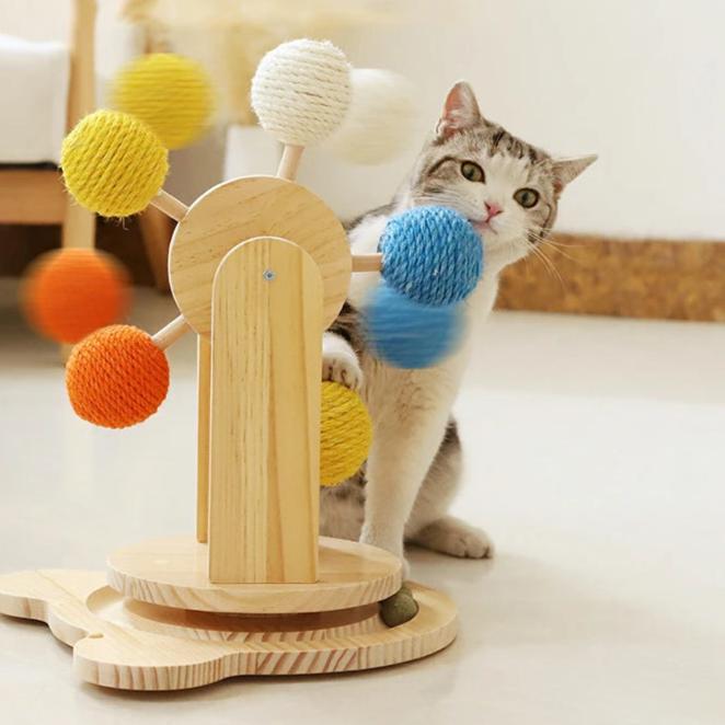 Arbre à chat multifonctionnel Kradsehjulet avec roue de Paris pour chats