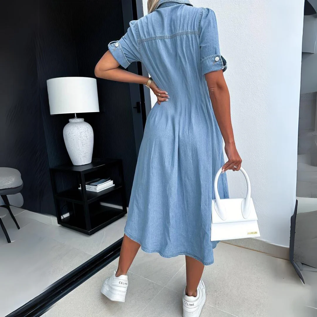 Chic sans effort | Robe en jean à boutons