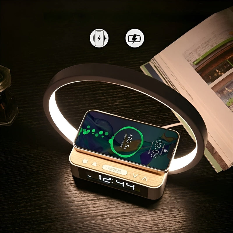 LumaDock - Lampe de bureau intelligente avec chargement sans fil et réveil