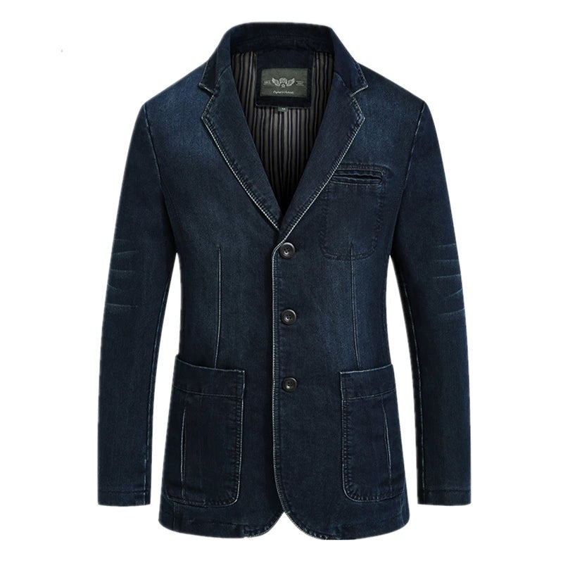 Mads- Classique Veste Pour Homme à Manches Longues avec Col Revers et Fermeture à Boutons