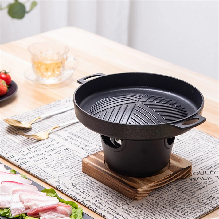 GrillMate - Barbecue portable avec base en bois