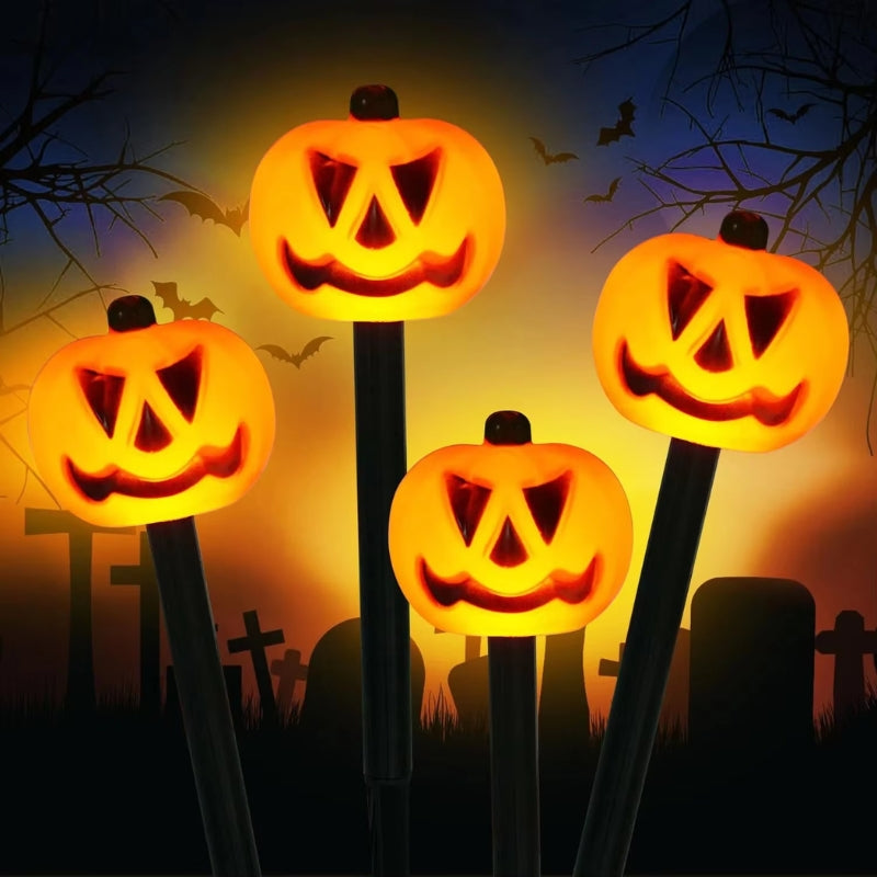 Ensemble de lumières extérieures solaires Halloween PumpkinGlow – Décoration LED de citrouille alimentée par énergie solaire