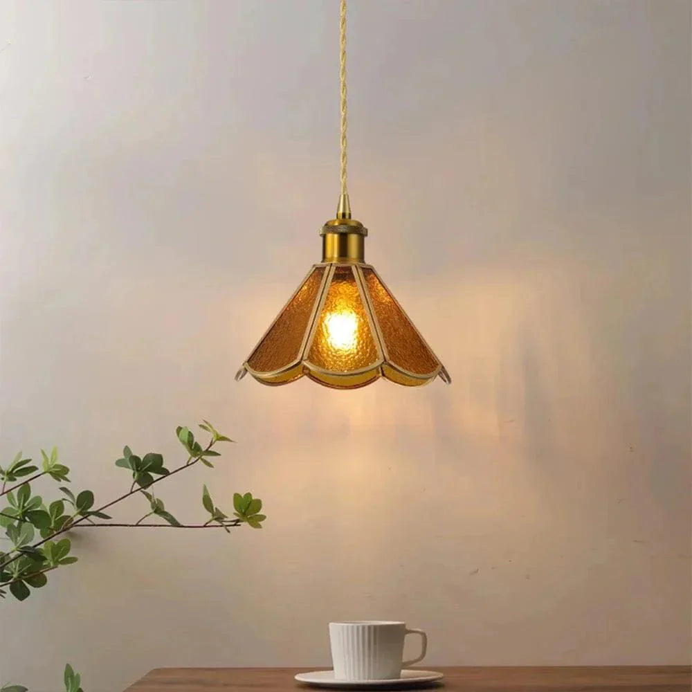 LumiGlas Suspension – Éclairage Élégant avec Abat-jour en Verre Texturé