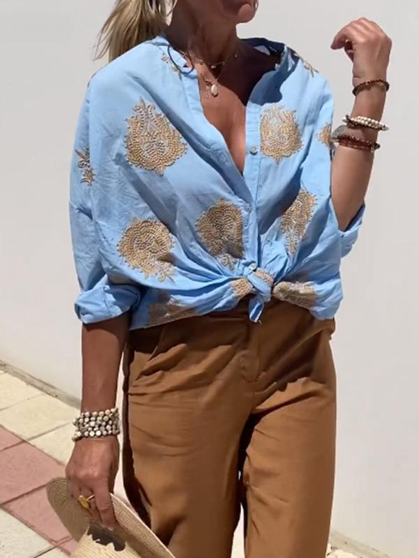 Sofia Blouse Pufærmet avec Imprimé Unique et Design Élégant