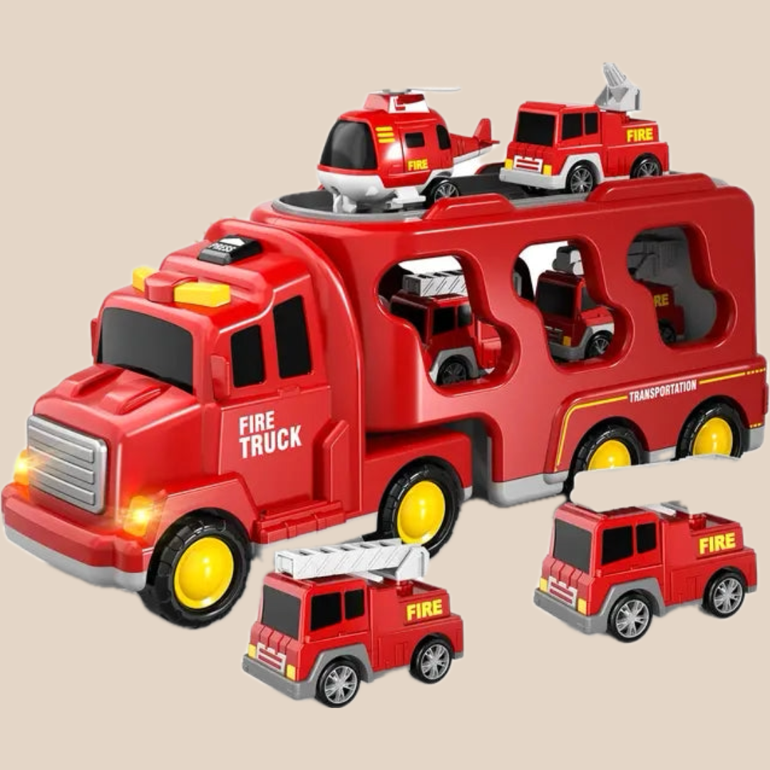 Set de transporteurs DualDeck – Kit de véhicules de marque et de construction avec lumières et sons