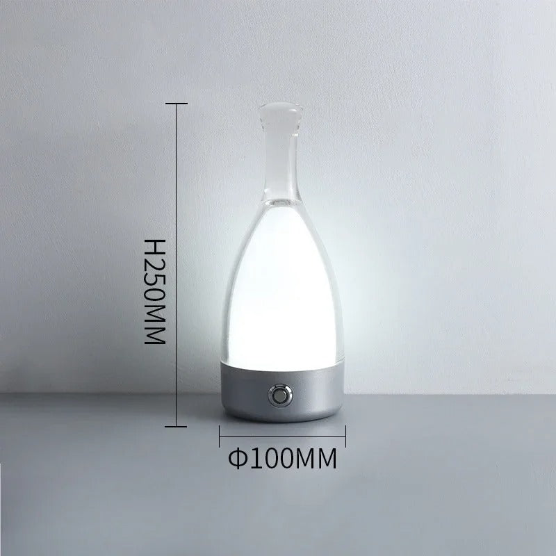 LuminaBottle - Lampe de table en forme de bouteille avec chargeur USB