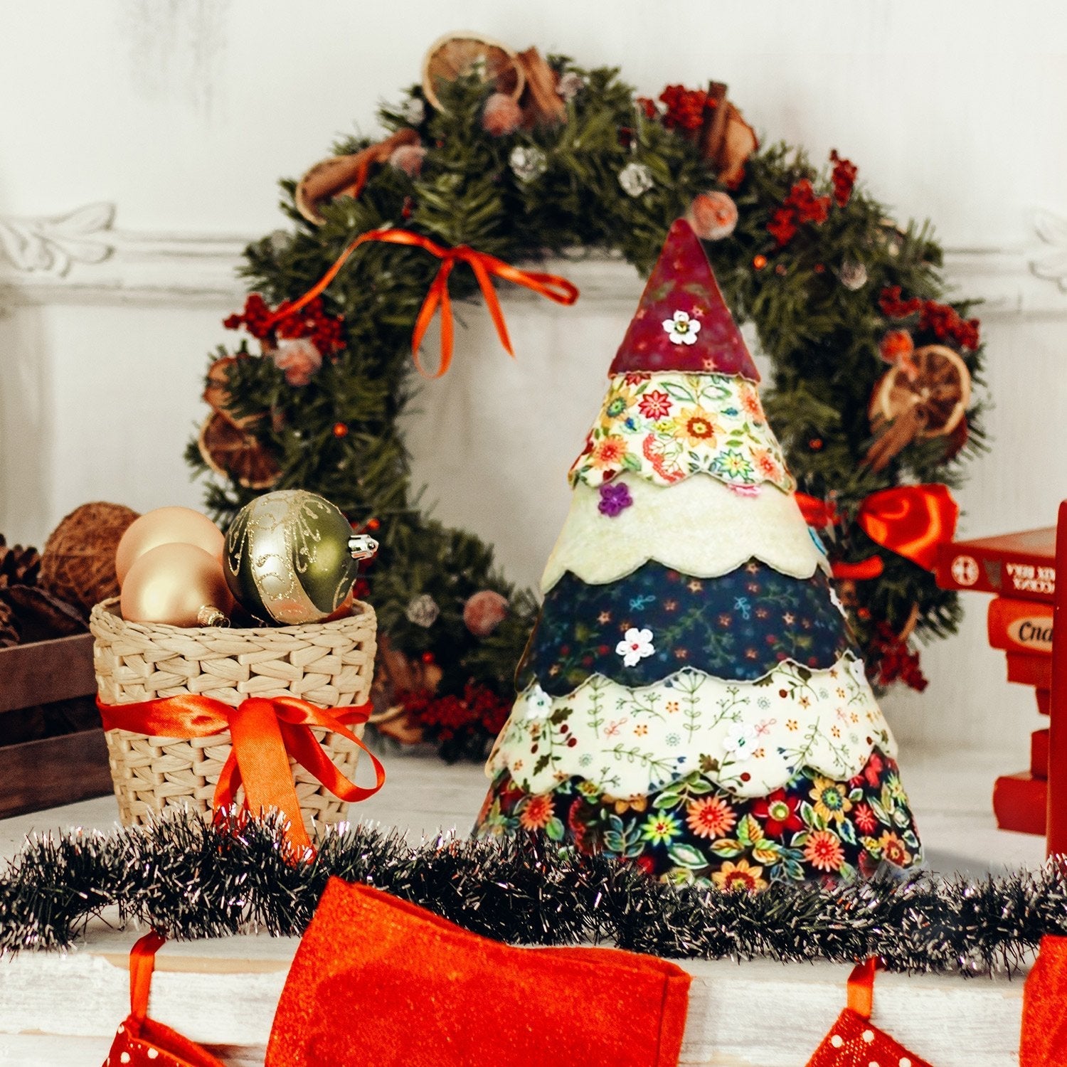 Ensemble de quilting d'arbre de Noël fait à la main