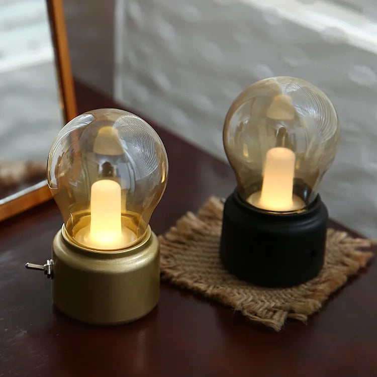 RetroGlow - Lampe de nuit LED portable avec batterie rechargeable