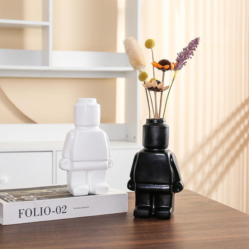 RoboBloom Pots de Fleurs Robot Modernes – Décoration Unique pour Votre Maison