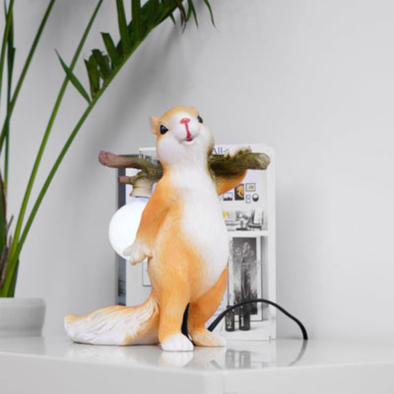 EgernLys Lampe de Table LED – Motif Mignon d'Écureuil avec Lumière Douce pour une Ambiance Agréable