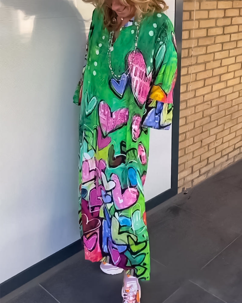 Clarice - Robe longue à imprimé graffiti artistique