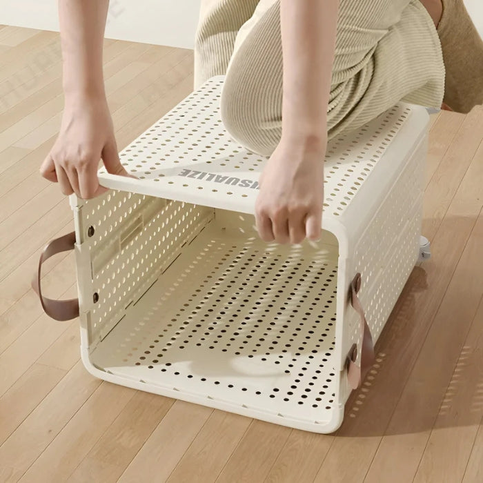 RollEase - Panier à linge pliable avec roulettes et poignées