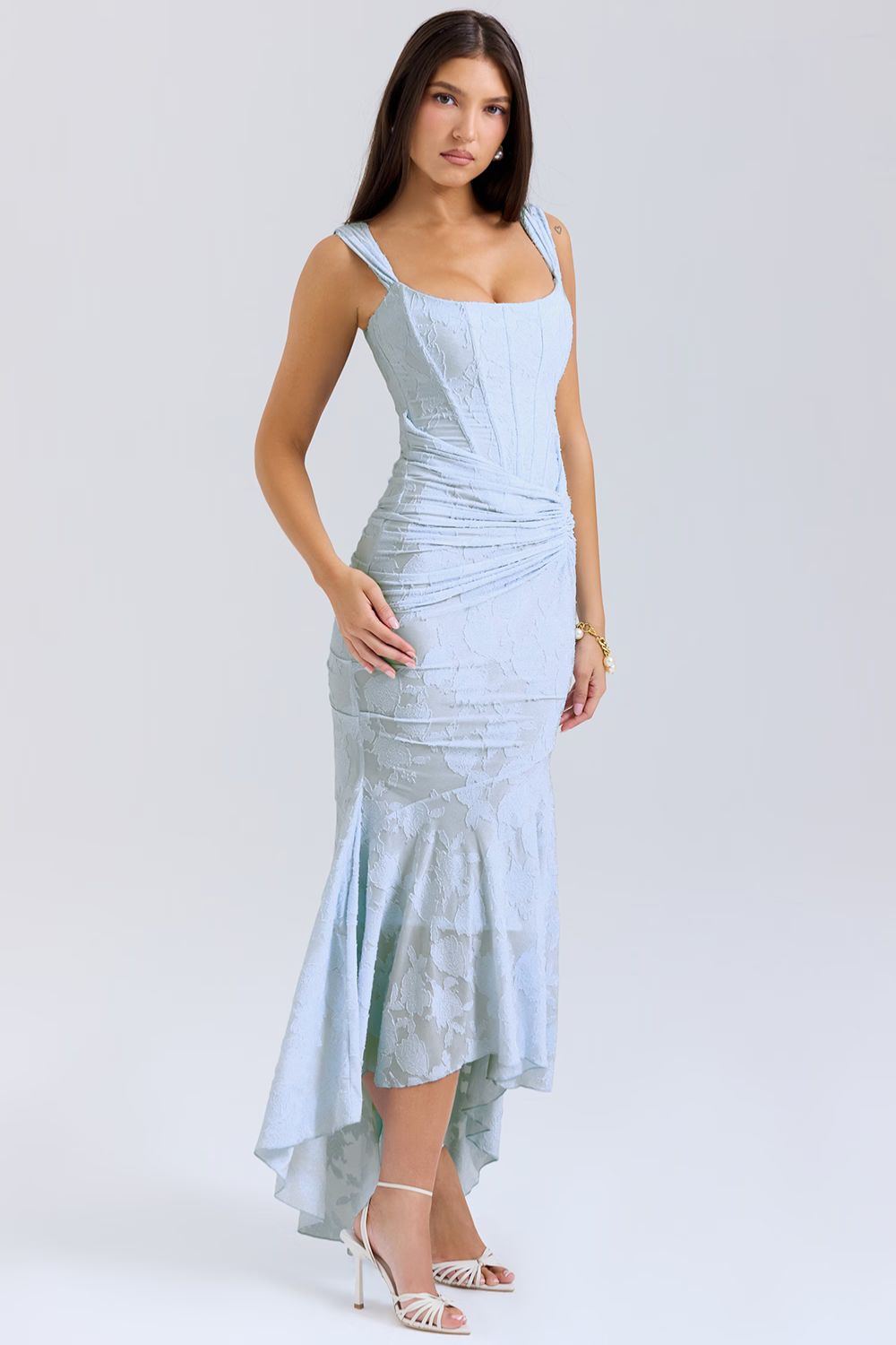Celeste - Robe maxi avec décolleté en V profond
