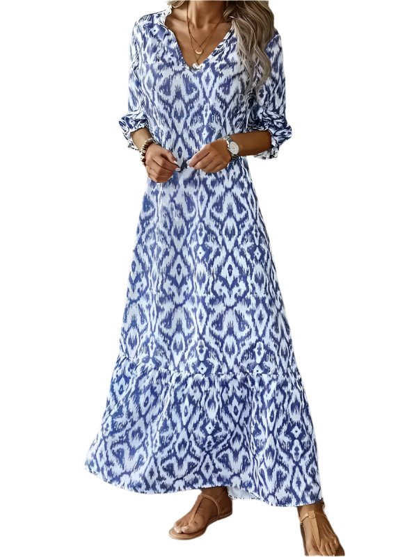 Jasmine - Robe longue glamour à manches longues