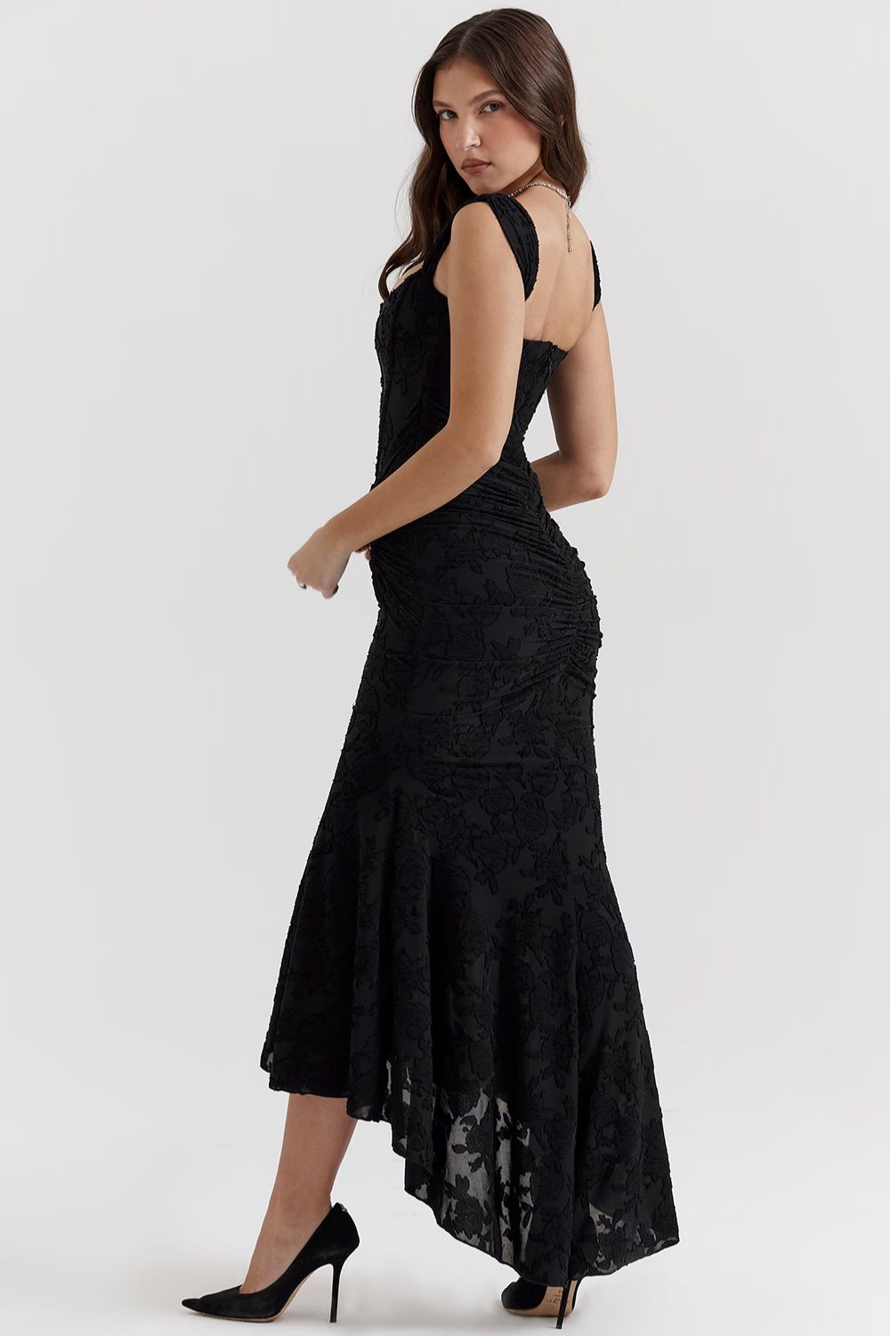 Celeste - Robe maxi avec décolleté en V profond
