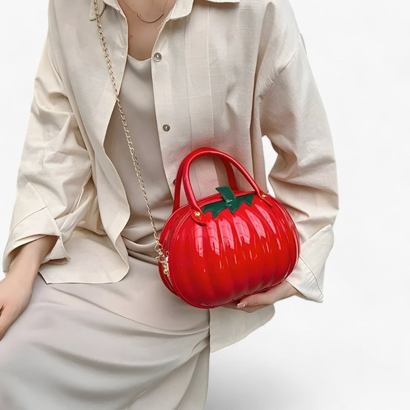 Melanie – Pochette en forme de citrouille avec bandoulière réglable