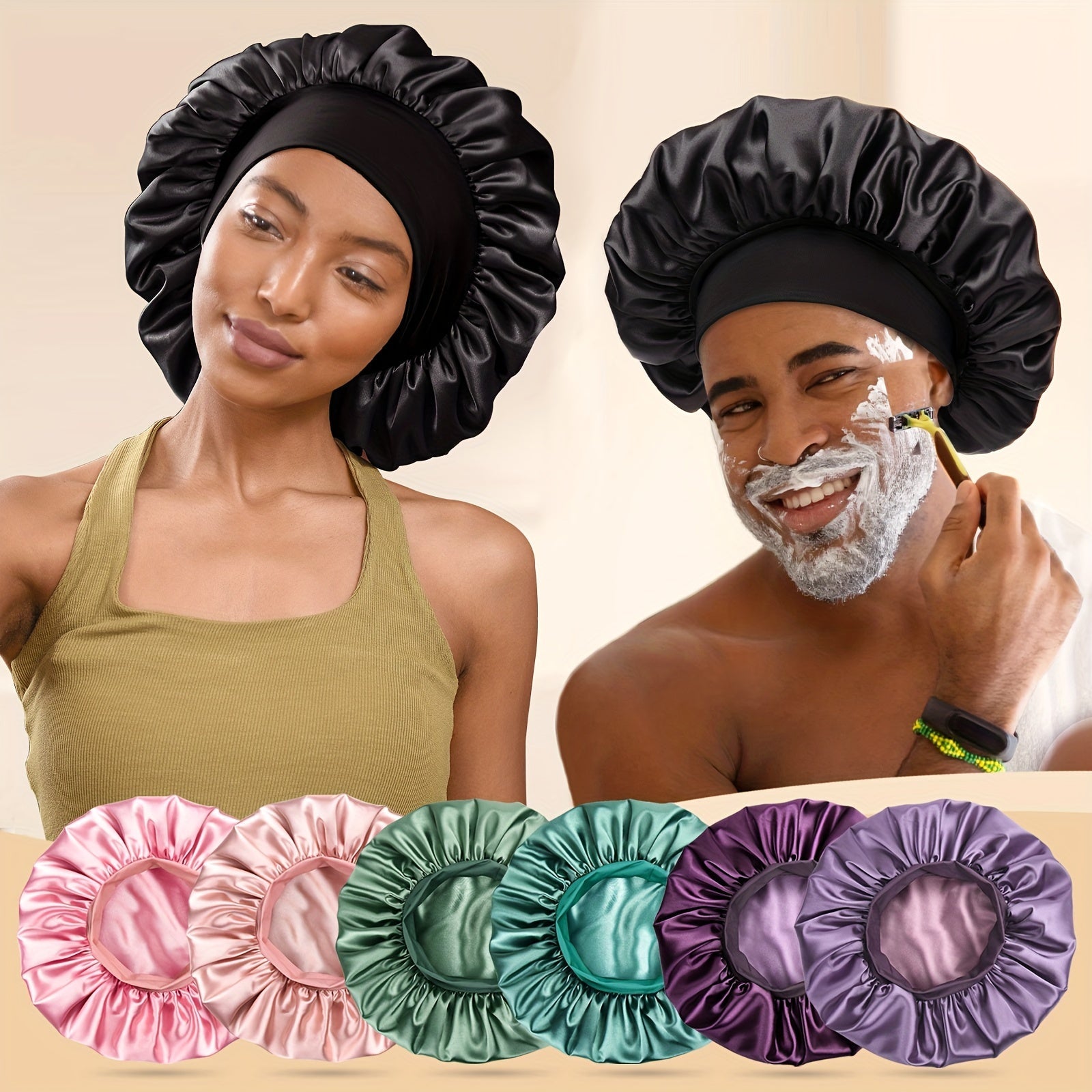 Rebel | Bonnet de sommeil en satin avec large bande élastique