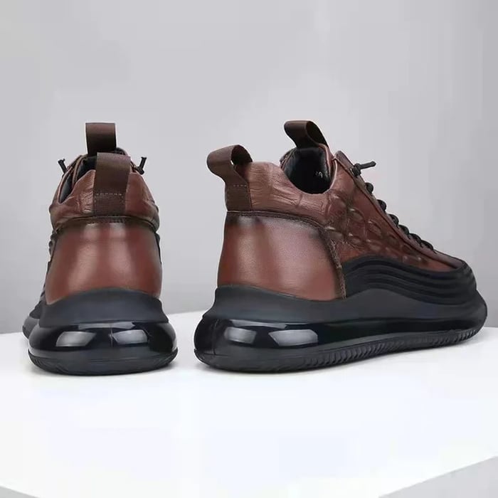 Sneakers en cuir embossé crocodile Frank