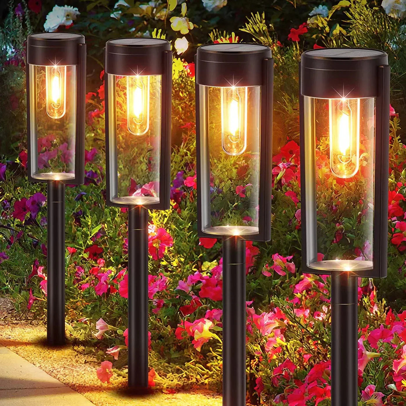 SereneGlow - lampes solaires sophistiquées pour passerelles