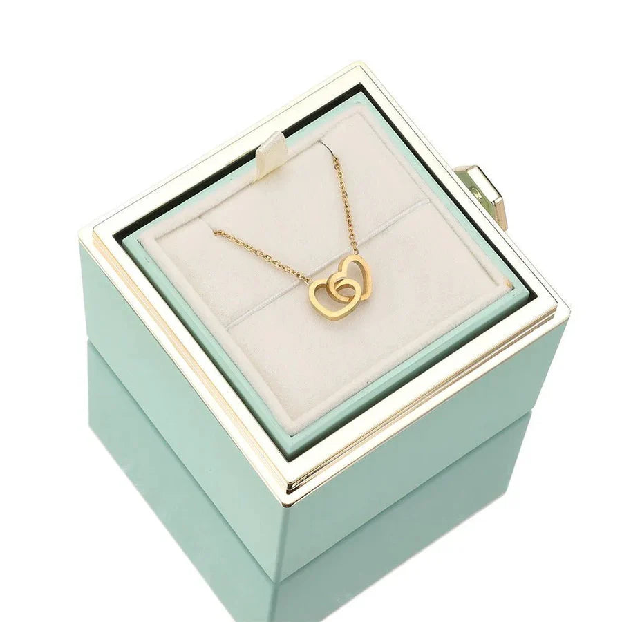 EternaBloom - Coffret Cadeau Collier avec Rose Préservée dans un Coffret Luxe