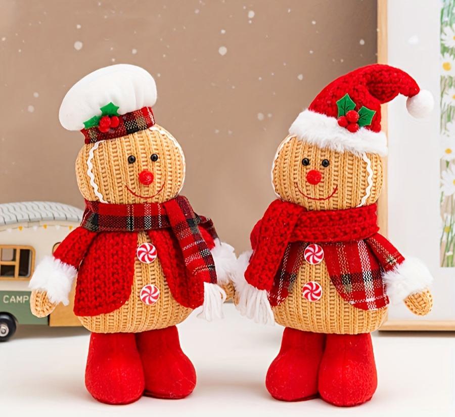 Décor de figurine de Noël tricotée à la main en 2 pièces