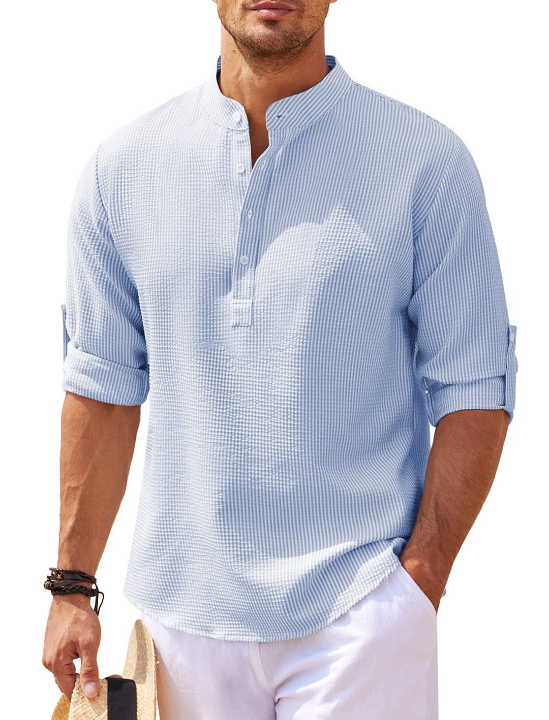 Michael - Chemise décontractée sans col - Chic d'été