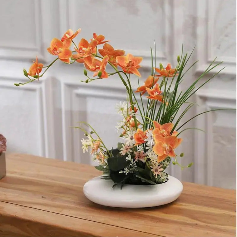 OrchidElegance - Arrangement d'orchidée artificielle dans un vase moderne