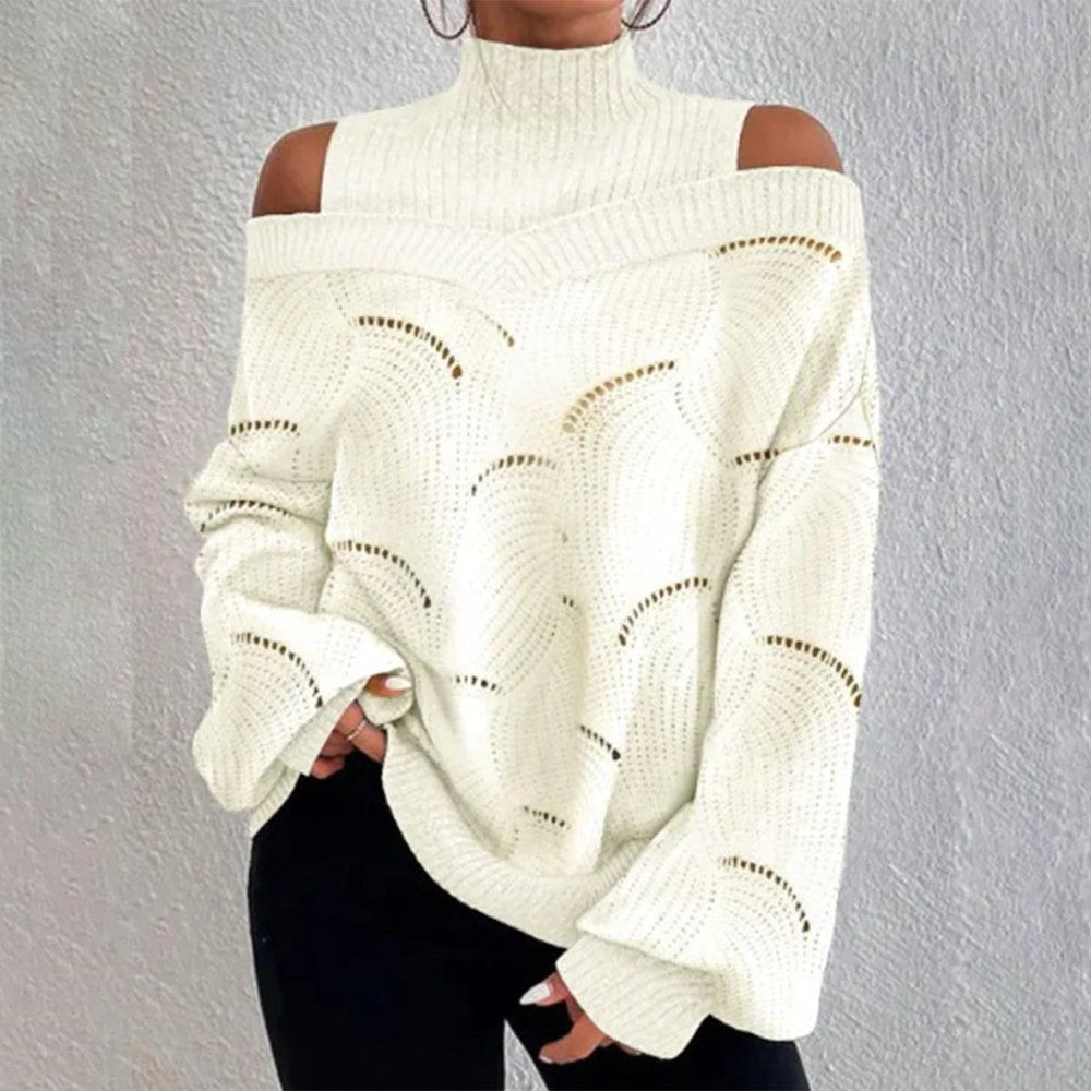 Tendance d'automne® - Pull blanc à épaulettes