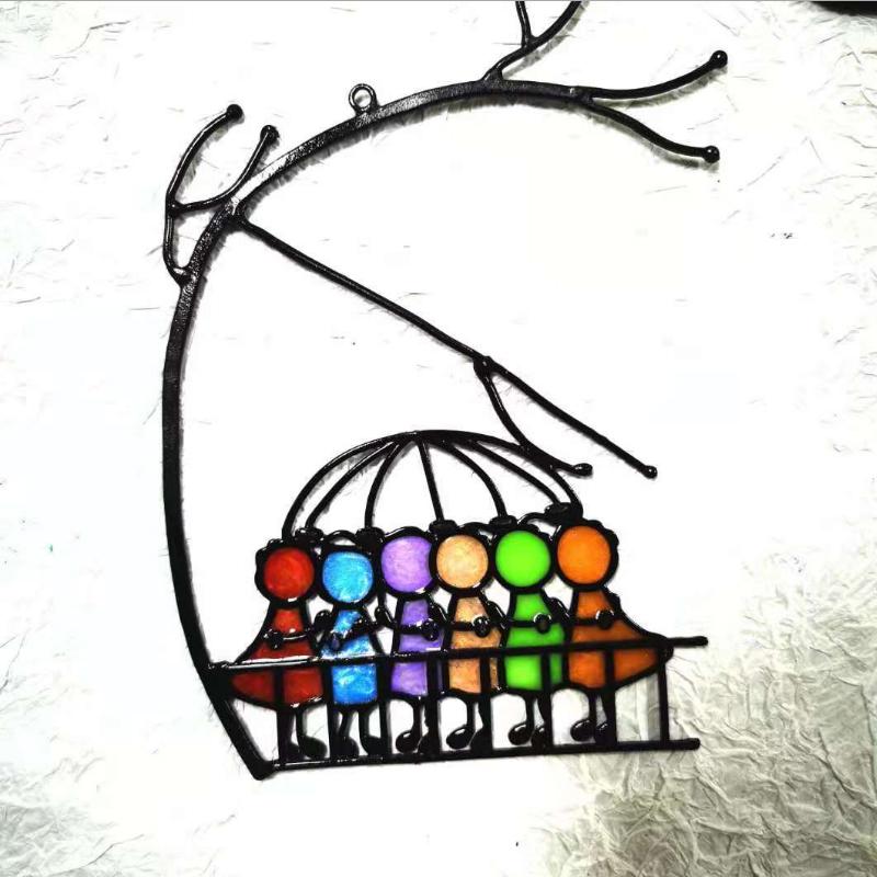 RomanticCharm - Ornements en verre colorés pour couples fins