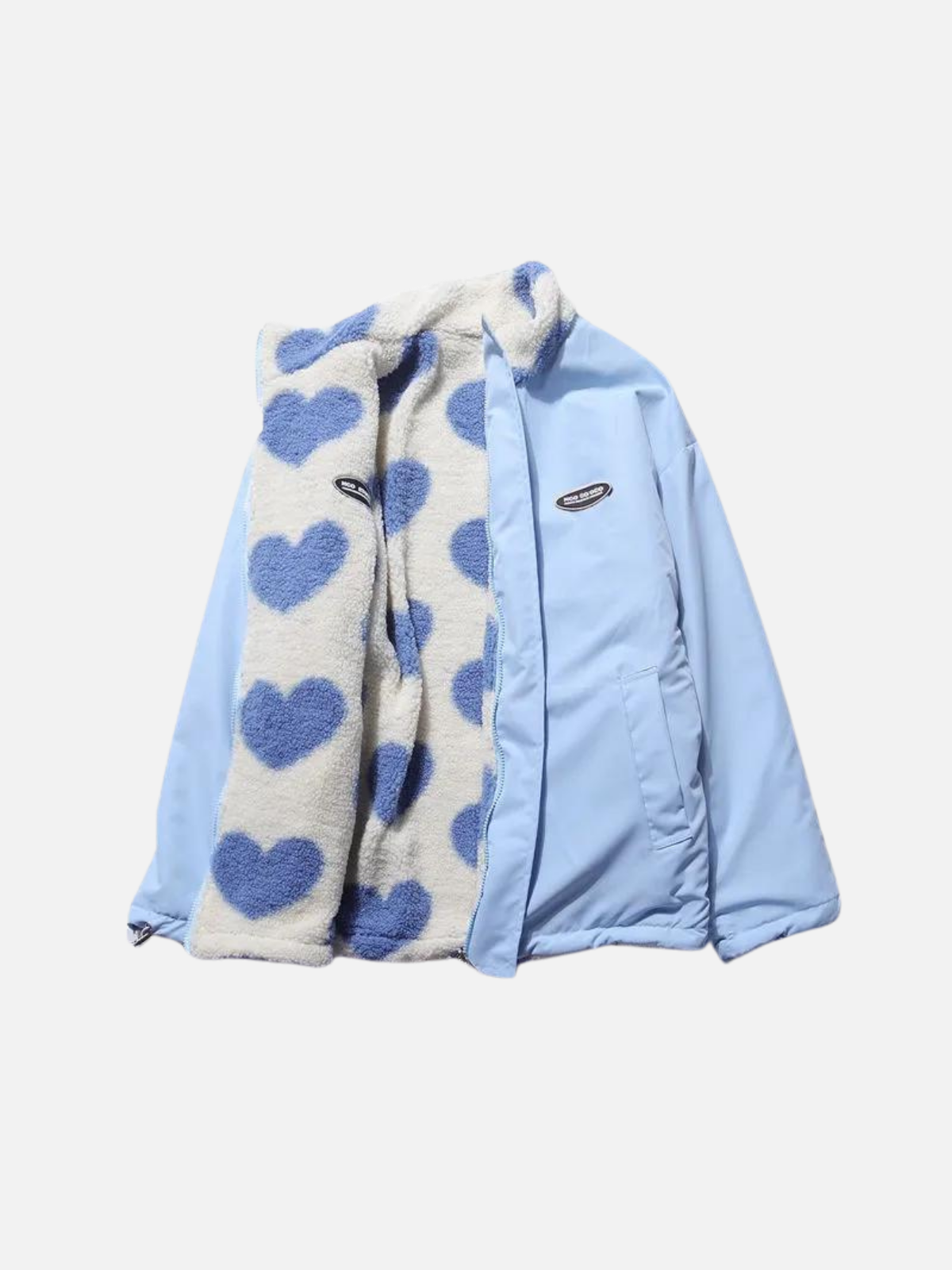 Veste Réversible Olivia avec Imprimé Cœur – Style et Confort en Un