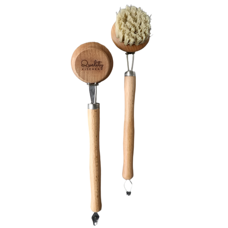 Brosse à vaisselle durable ScrubNest avec manche rond court