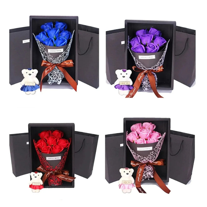 BlossomHug - Bouquet de fleurs avec doudou charmant