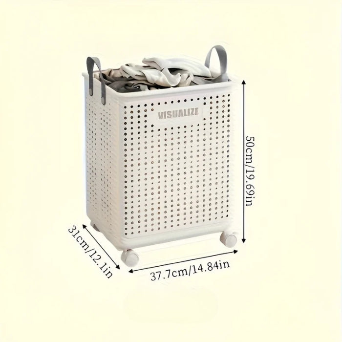 RollEase - Panier à linge pliable avec roulettes et poignées