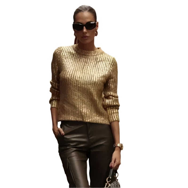 Maja - Pull classique à col rond avec manches longues pour femmes