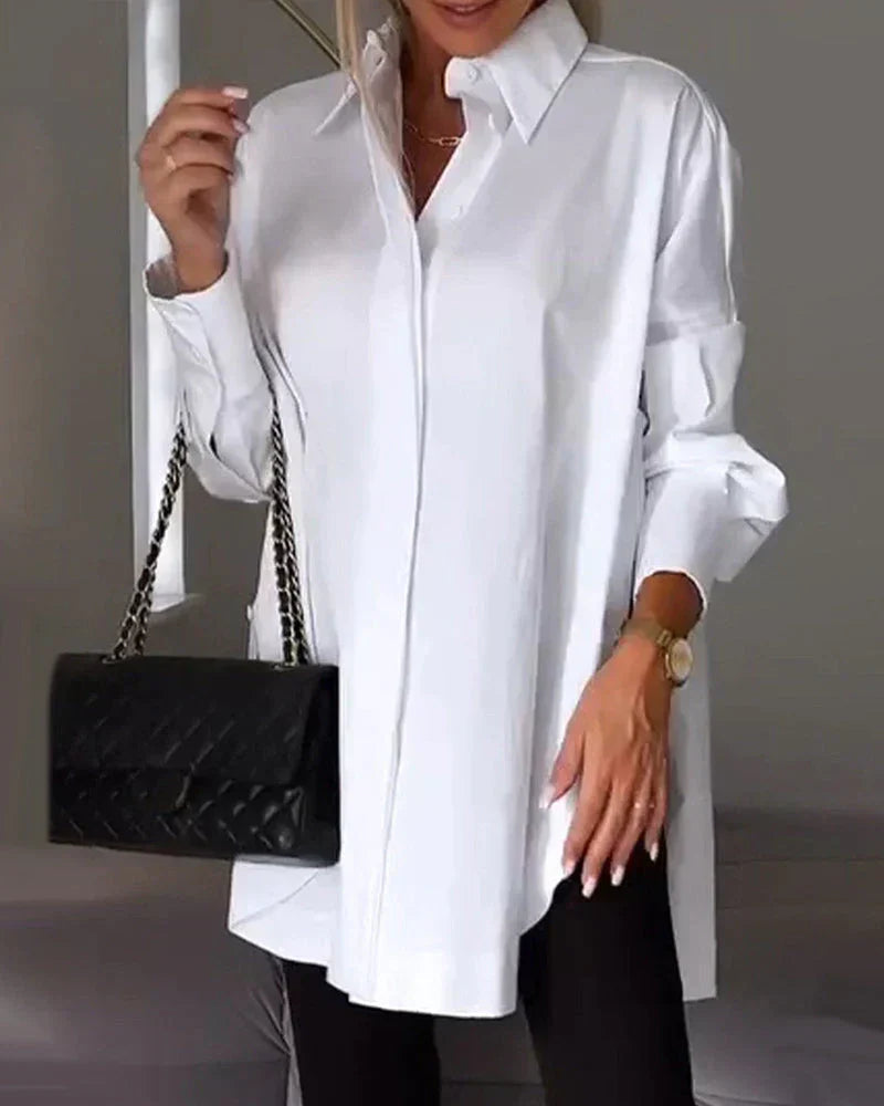 Olivia - Chemise Classique à Manches Longues avec Boutonnage