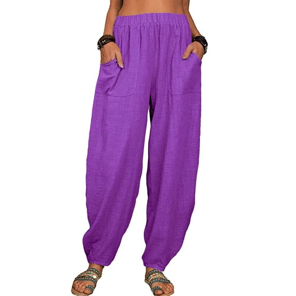 Pantalons Large Jambe Isabella à Coupe Décontractée