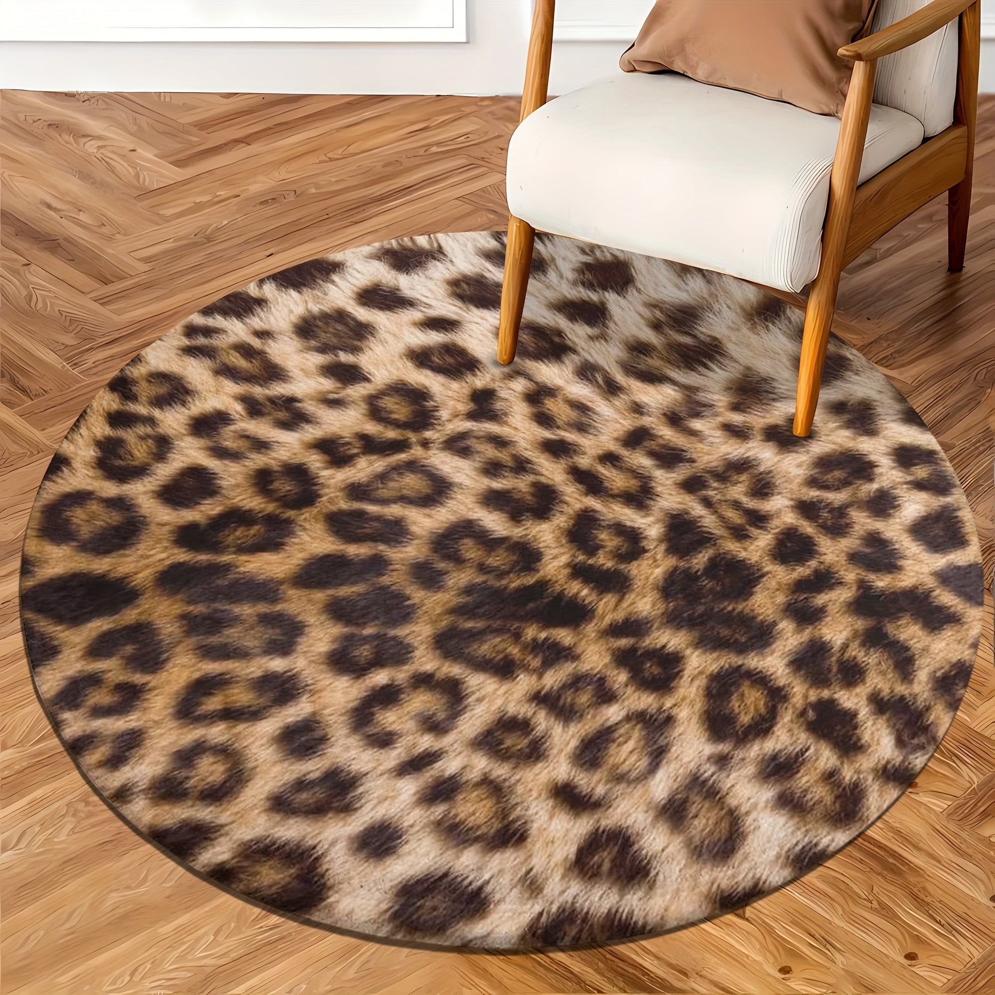 Tapis Rond LeopardLuxe – Élégance Sauvage et Confort Antidérapant