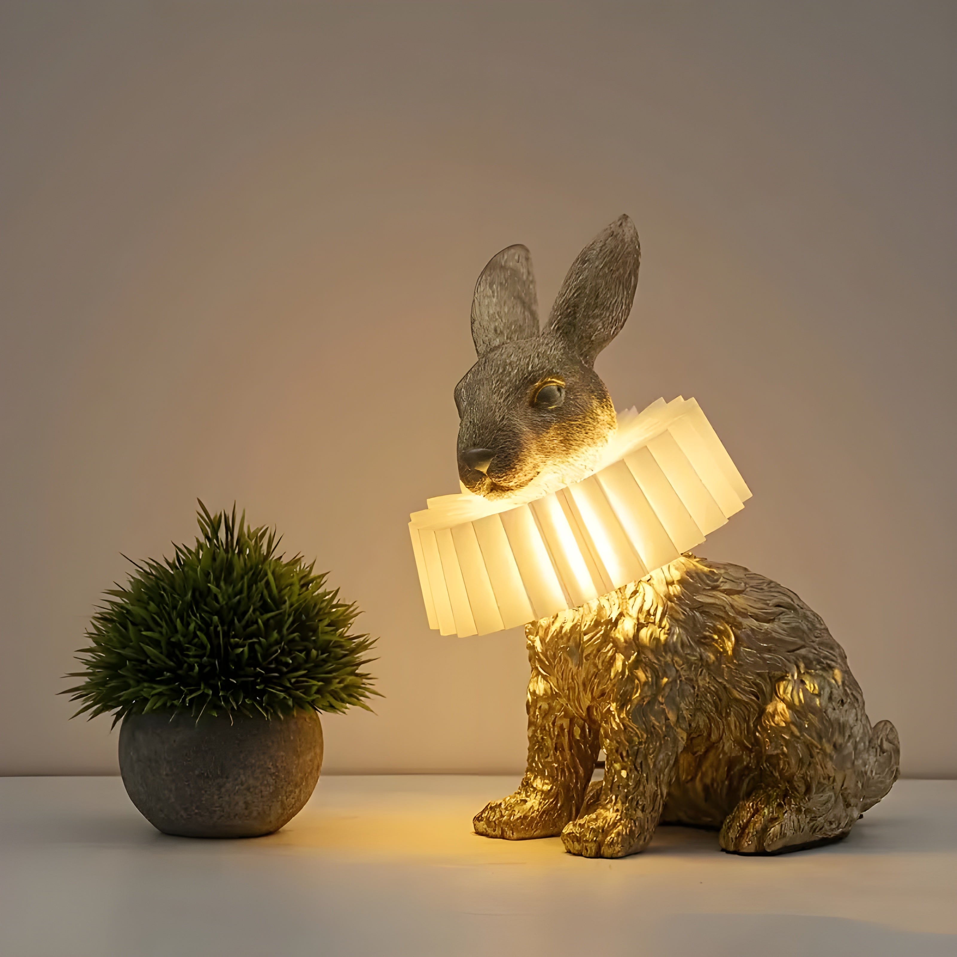 LumiBun – Lampe de table en forme de lapin d'inspiration Art déco