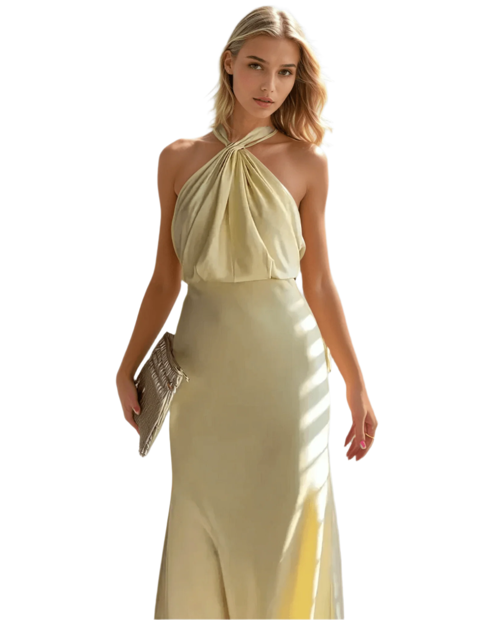 Robe maxi à col halter Soline