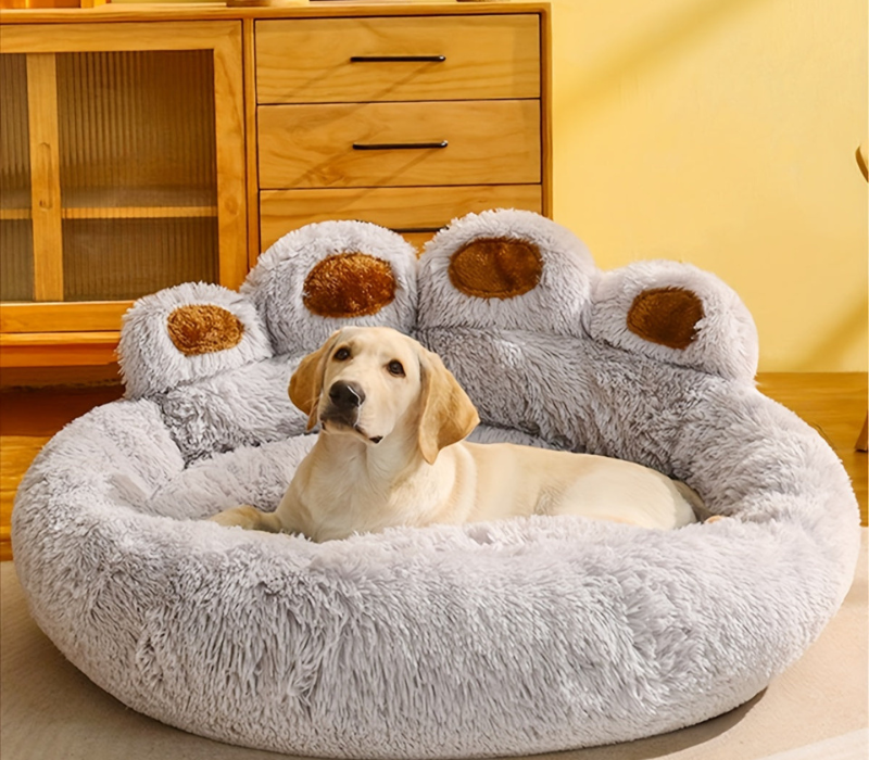 Lit pour animaux CozyPaw - Lavable avec design en forme de patte