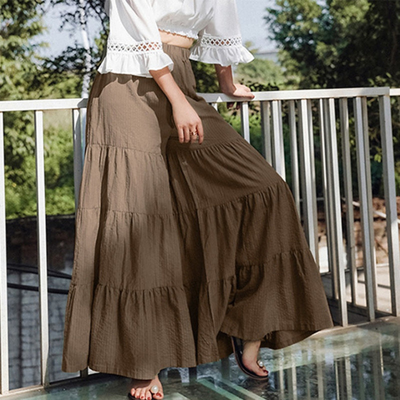 Heidi - Pantalon large à volants d'inspiration bohème