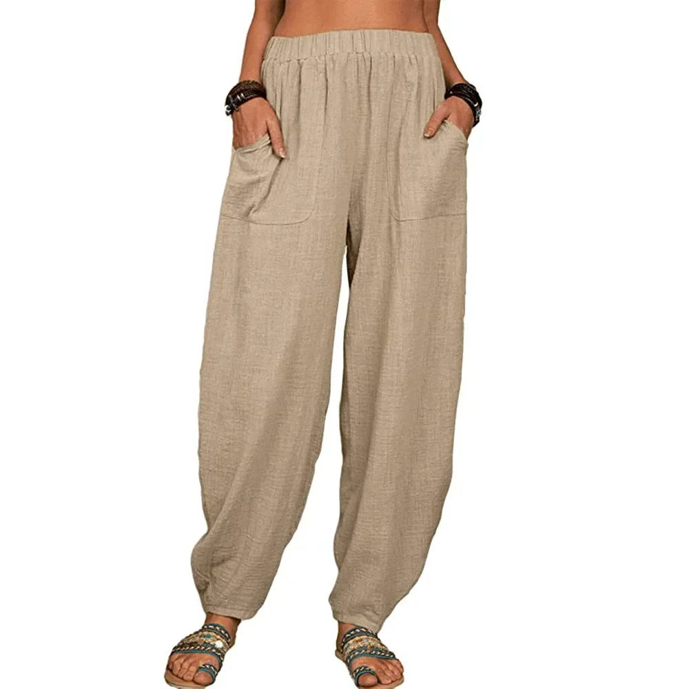 Pantalons Large Jambe Isabella à Coupe Décontractée