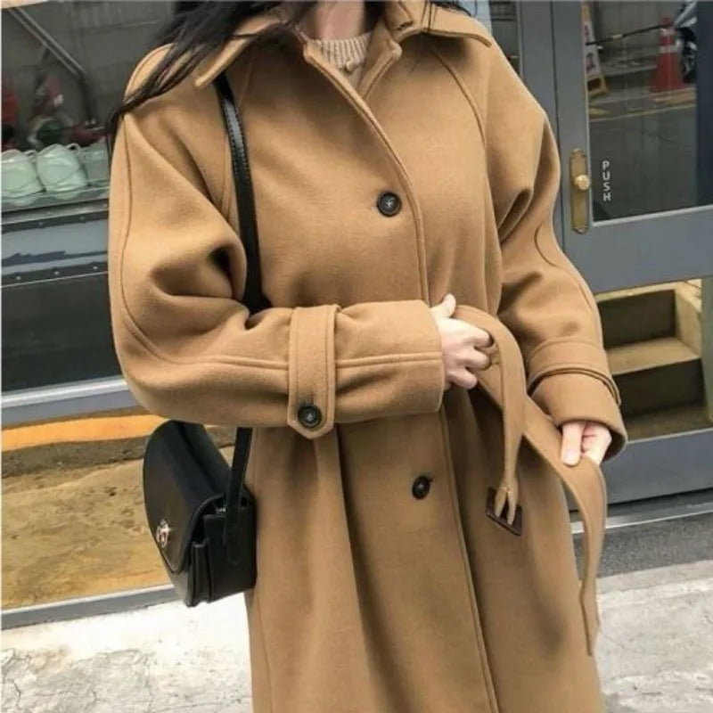 Rosella - Manteau élégant avec ceinture en mélange de laine pour un style sans effort